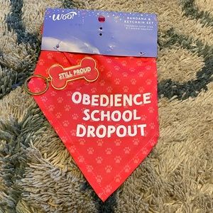 Pet obedience school drop out bandana and keychain set